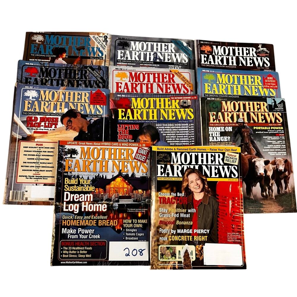 Mother‎ Earth News Magazine 1988 1989, 2002, 2005 Vintage Homestead Hippie